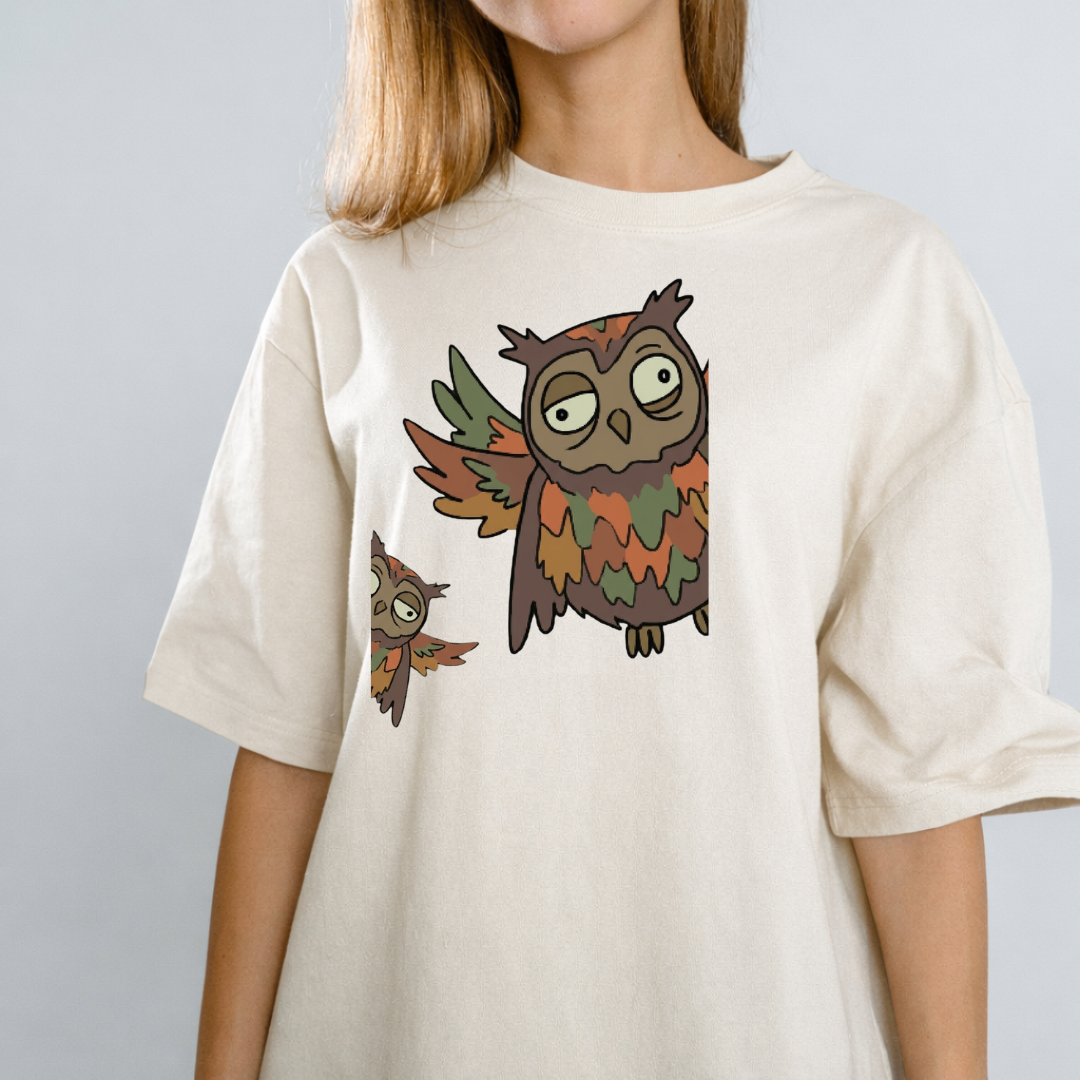 Funny Owl T-Shirt | Cute Cartoon Owl Graphic Tee | Bird Lover Gift | Whimsical Animal Shirt