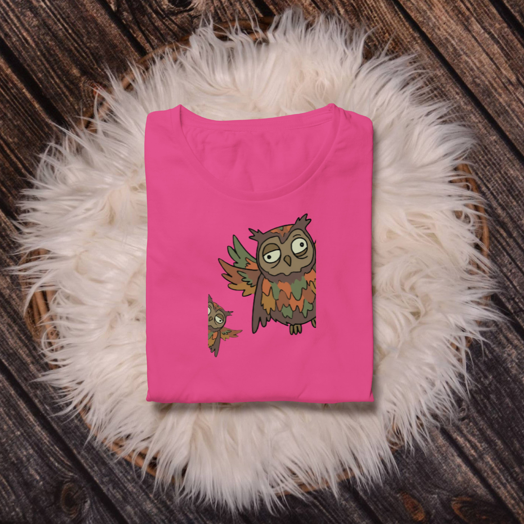 Funny Owl T-Shirt | Cute Cartoon Owl Graphic Tee | Bird Lover Gift | Whimsical Animal Shirt