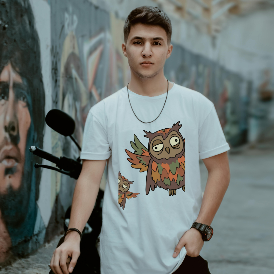 Funny Owl T-Shirt | Cute Cartoon Owl Graphic Tee | Bird Lover Gift | Whimsical Animal Shirt