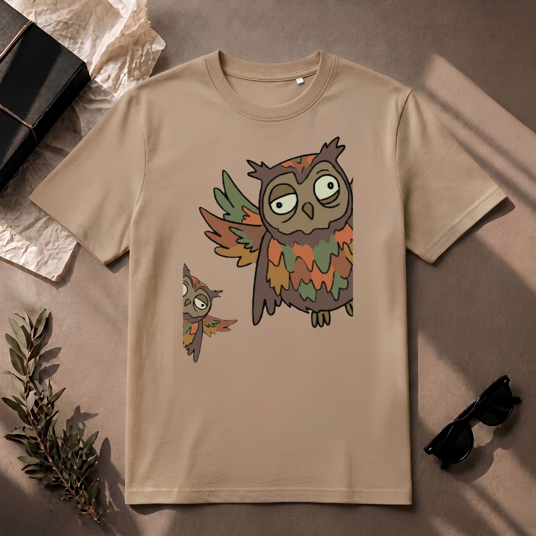 Funny Owl T-Shirt | Cute Cartoon Owl Graphic Tee | Bird Lover Gift | Whimsical Animal Shirt